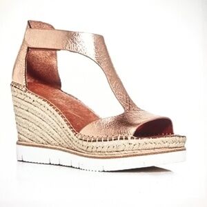 GENTLE SOULS Elyssa Platform Sandals Espadrille Rose Gold Women’s Size 9.5